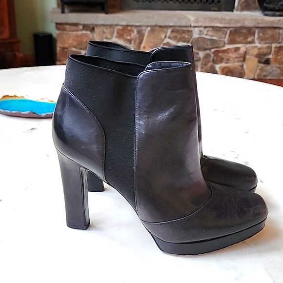 Via Spiga Toccarra black leather platform booties size 8 - Picture 10 of 11